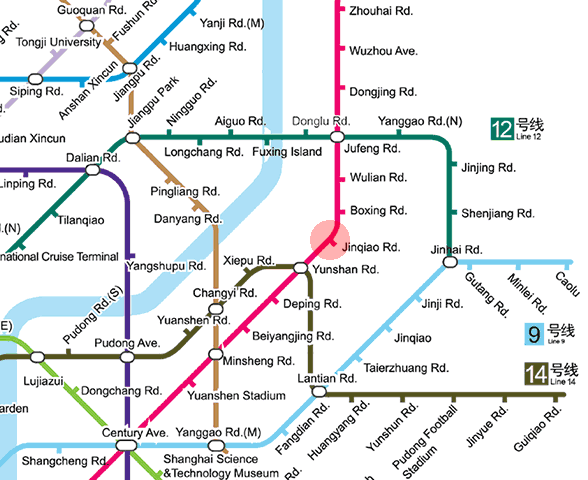 Jinqiao Road station map