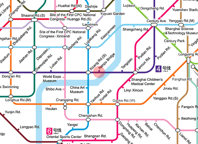 Nanpu Bridge station map