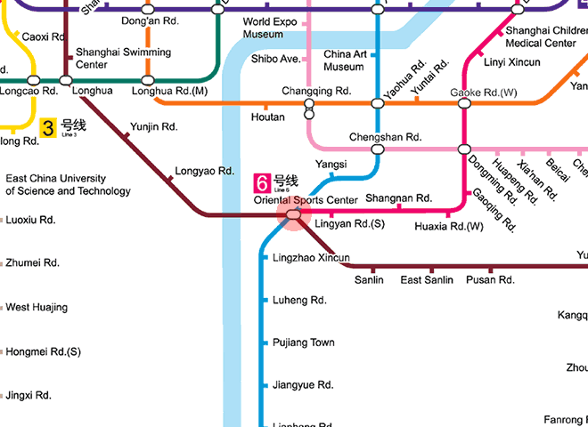 Oriental Sports Center station map