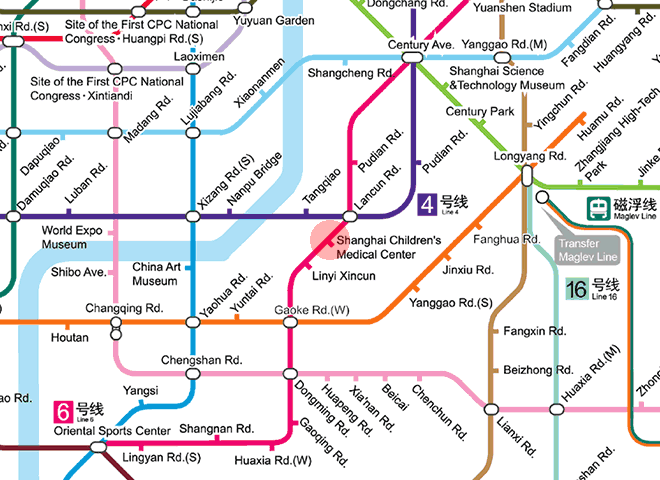 Shanghai Children's Medical Center station map