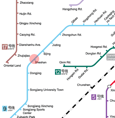 Sheshan station map
