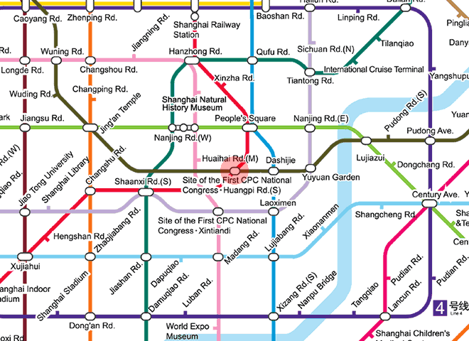 South Huangpi Road station map
