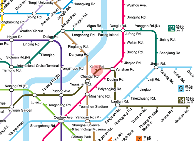 Xiepu Road station map