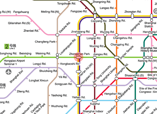 Zhongshan Park station map