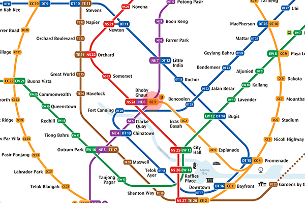 CC1 Dhoby Ghaut station map