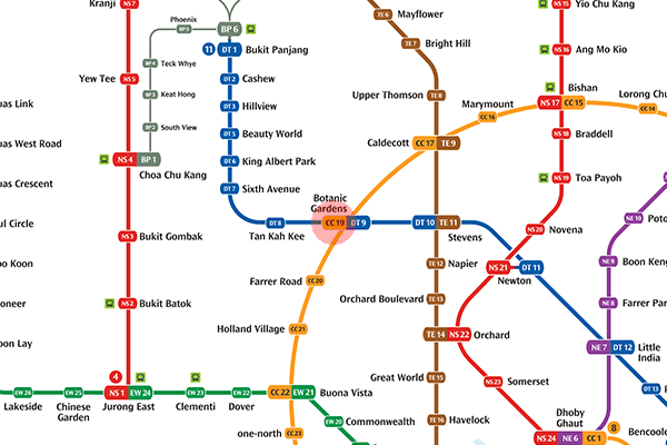 CC19 Botanic Gardens station map