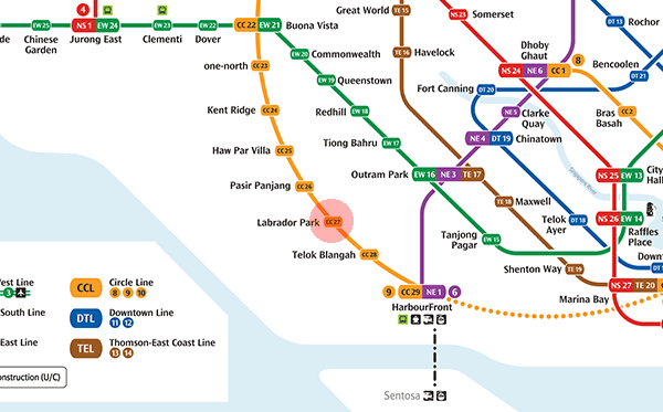 CC27 Labrador Park station map