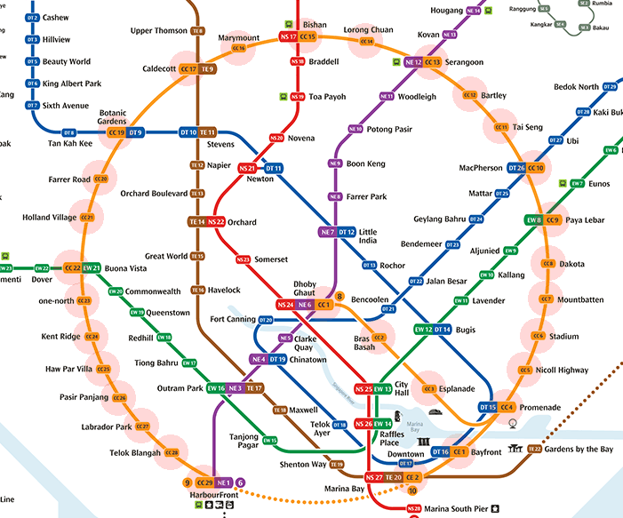 Singapore MRT Circle Line map