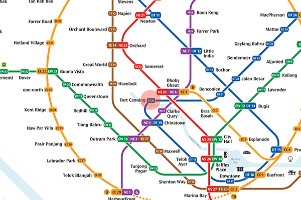 DT20 Fort Canning station map