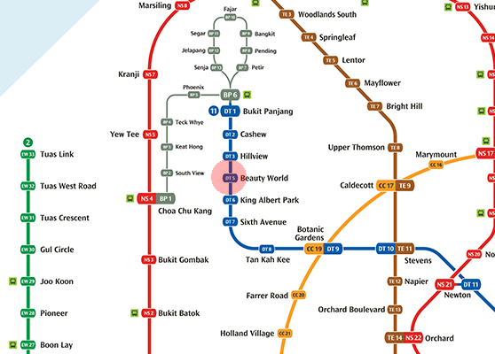 DT5 Beauty World station map