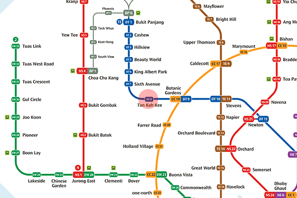 DT8 Tan Kah Kee station map