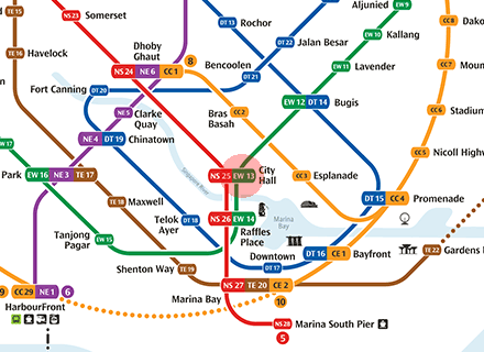 EW13 City Hall station map