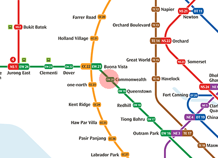 EW20 Commonwealth station map