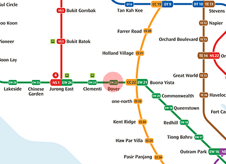 EW22 Dover station map