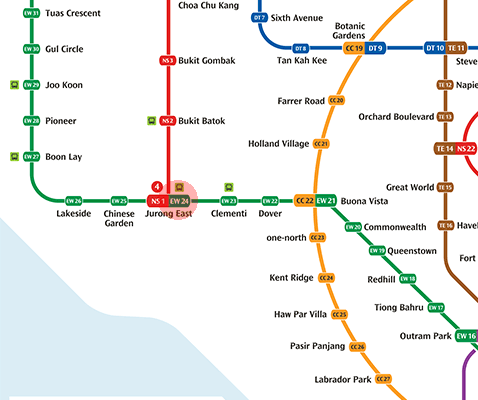 EW24 Jurong East station map