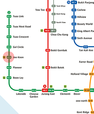 EW29 Joo Koon station map