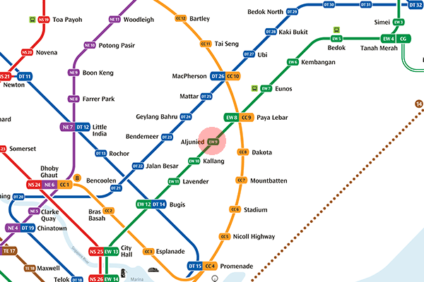EW9 Aljunied station map