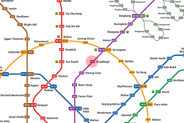 NE11 Woodleigh station map