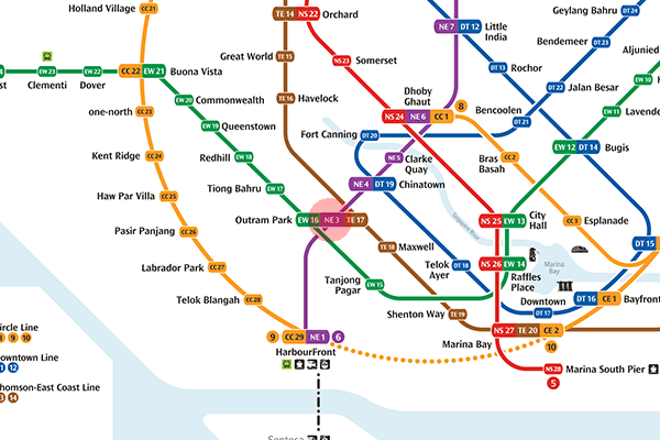 NE3 Outram Park station map