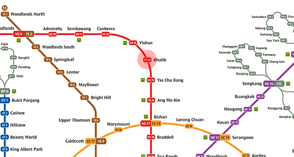 NS14 Khatib station map