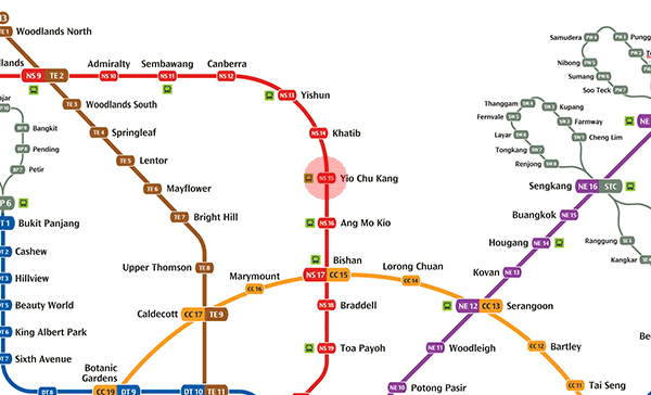 NS15 Yio Chu Kang station map