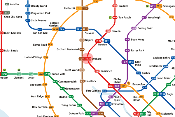 NS22 Orchard station map