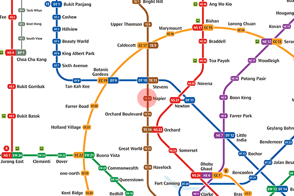 TE12 Napier station map