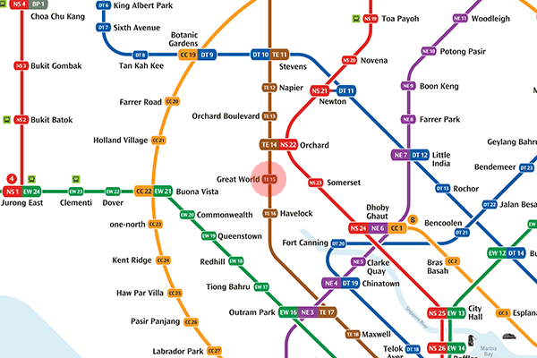 TE15 Great World station map