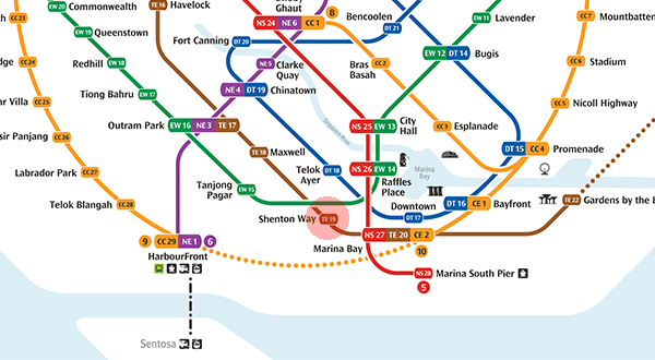 TE19 Shenton Way station map