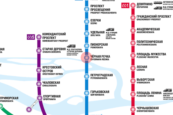 Chernaya Rechka station map