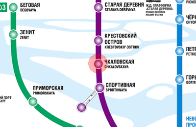 Chkalovskaya station map