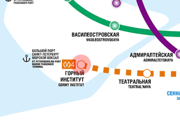 Gorny Institut station map