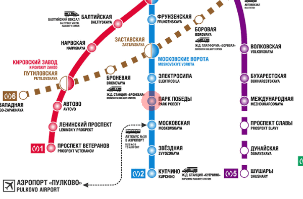 Park Pobedy station map