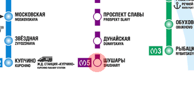 Shushary station map