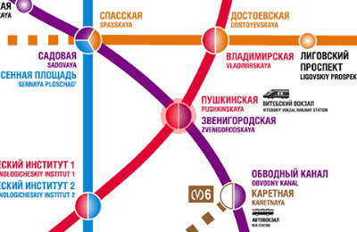Zvenigorodskaya station map