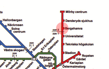Bergshamra station map