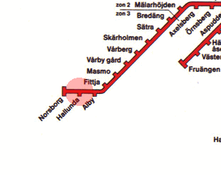 Hallunda station map