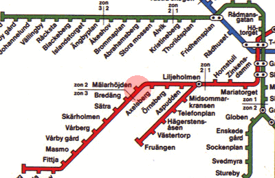 Malarhojden station map