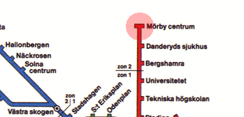 Morby centrum station map