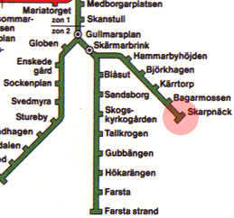 Skarpnack station map