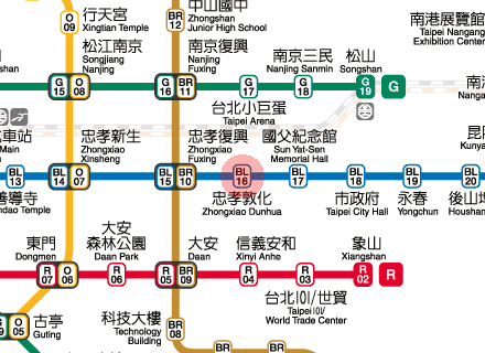 Zhongxiao Dunhua station map