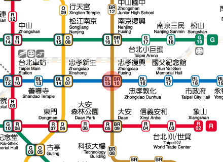 Zhongxiao Fuxing station map