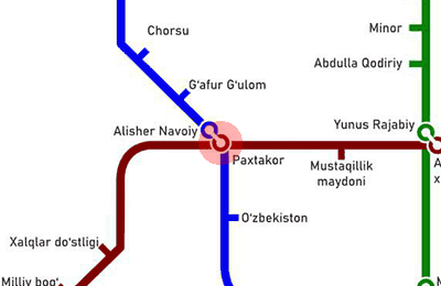 Paxtakor station map