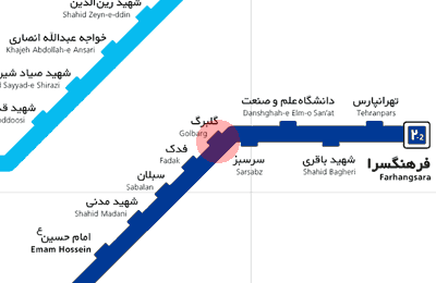 Golbarg station map