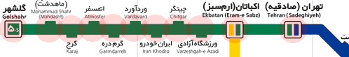 Tehran Metro Line 5 map