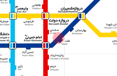 Mellat station map
