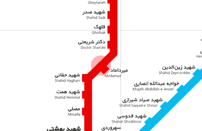 Mirdamad station map