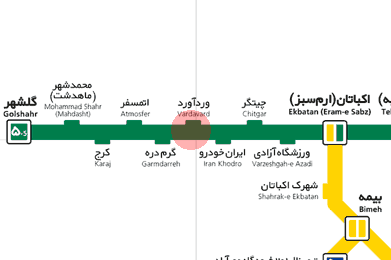 Vardavard station map