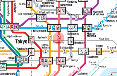 A-12 Takaracho station map