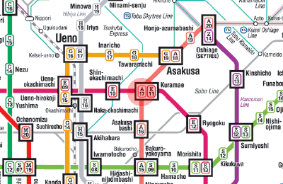 A-17 Kuramae station map